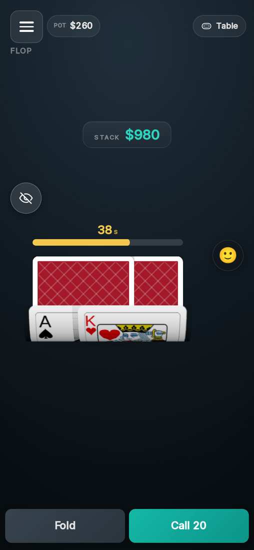 Peeking at your cards with a swipe on a phone